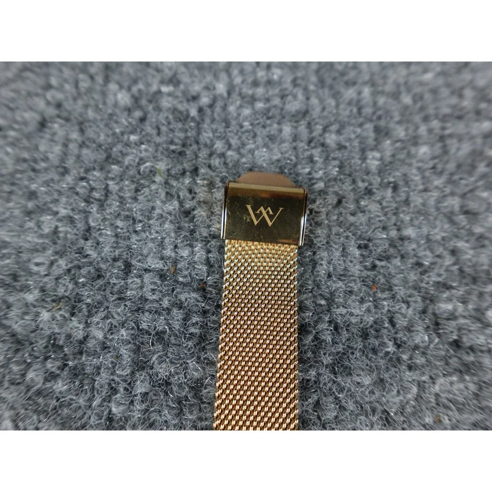 Welly Merck Rose Gold Mesh Band White Face Swiss Movement Sapphire Crystal Watch